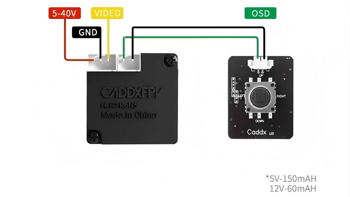 Caddx 2 gece g&ouml;r&uuml;ş kamerası